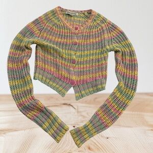 Urban Outfitters Women's Multicolor Striped crop Sweater